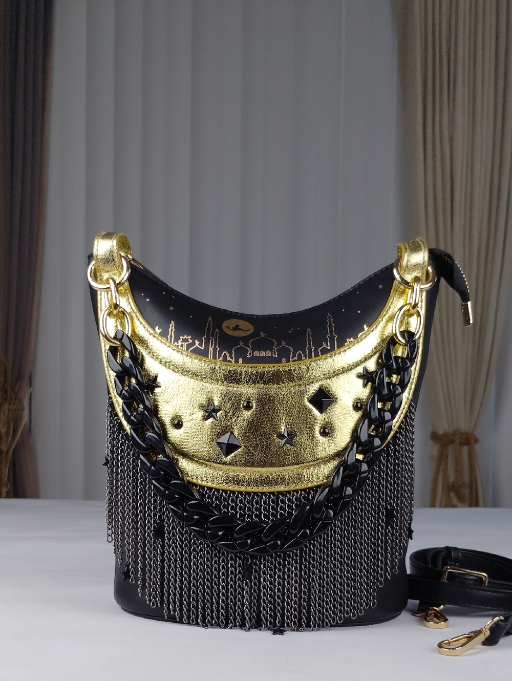 Disney Aladdin Black & Gold Purse By Danielle Nicole.